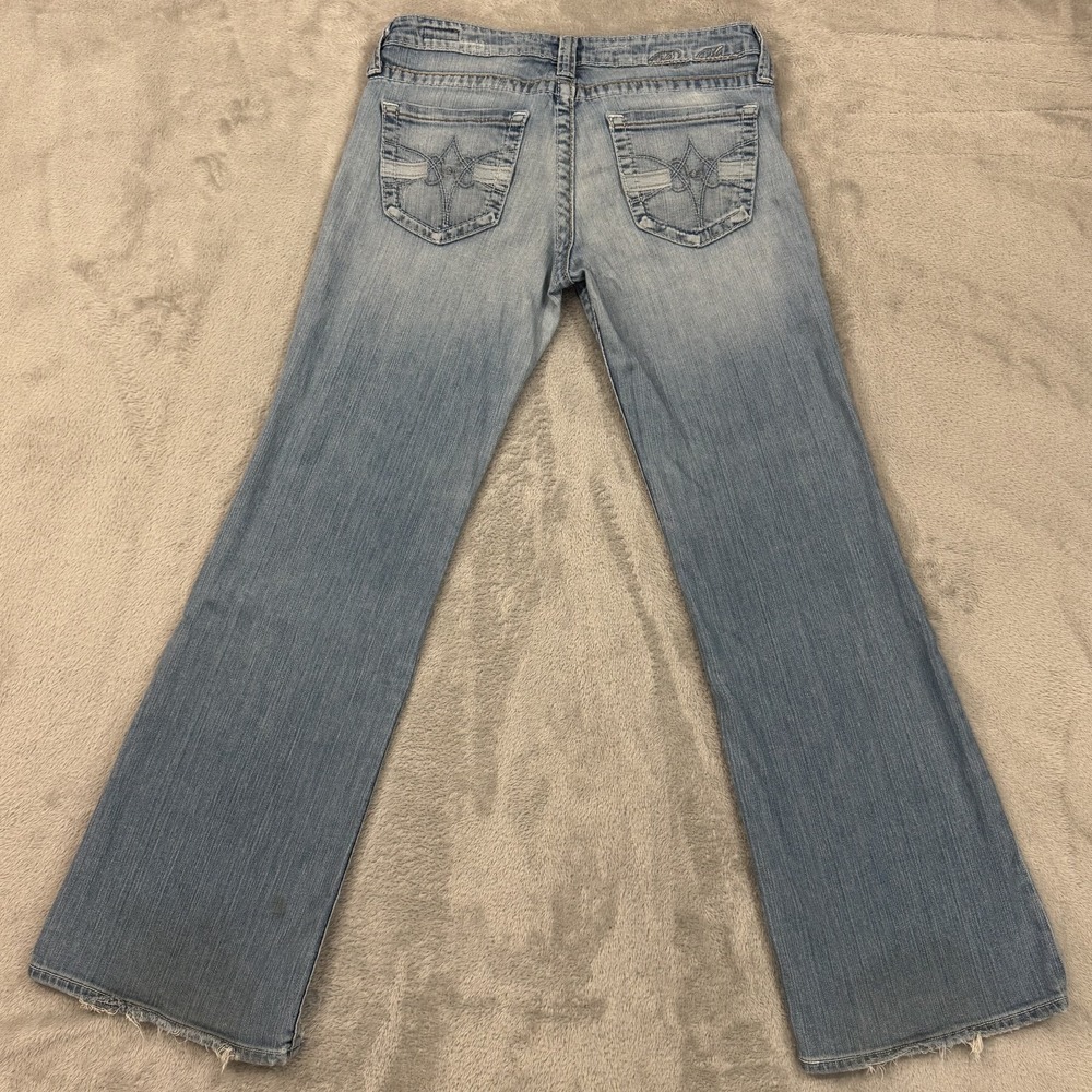 Big Star Jeans Womens 31R Casey Low Rise Fit Boot Cut Blue Distressed Denim USA
